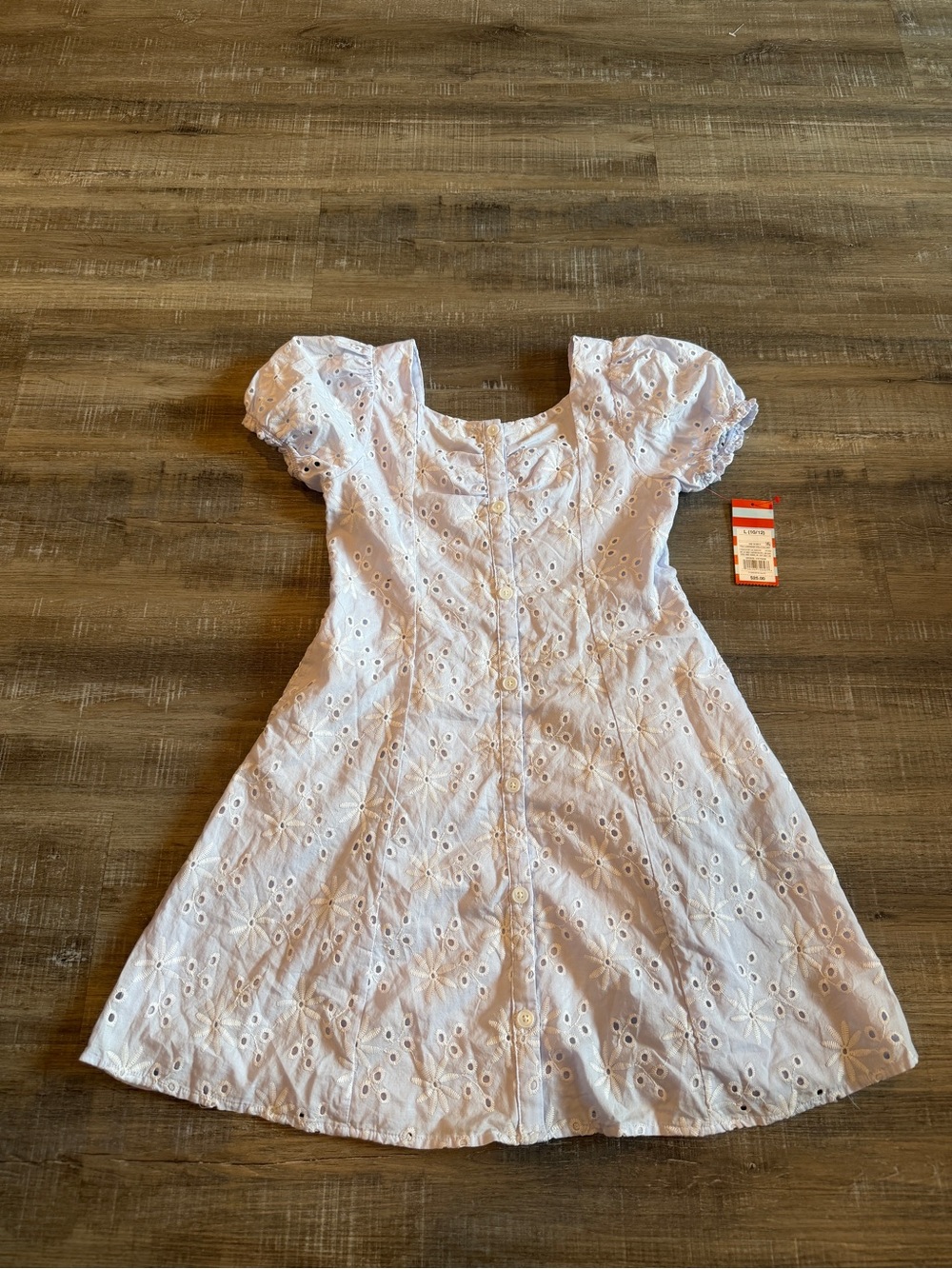 Cat & Jack White Eyelet Button-Front Girls Dress